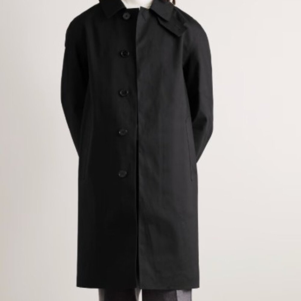 MACKINTOSHI black Oxford bonded cotton trench coat  size 40 $1195 + tax